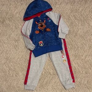 Kids Paw Patrol chase  Blue and Gray Character Hoodie Set 3T